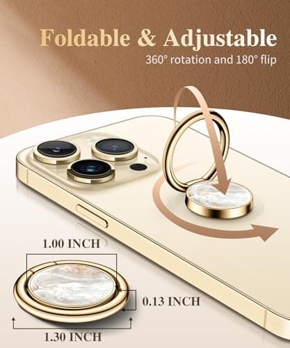 GVIEWIN Marble Cell Phone Ring Holder Metal Kickstand Grip for Car Mount — view 6