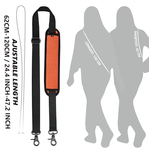 QIANHAI Speaker Handle Strap Replacement Accessories Removable Stronger Adjustable, 1blackhandle 1colorshoulder — view 2