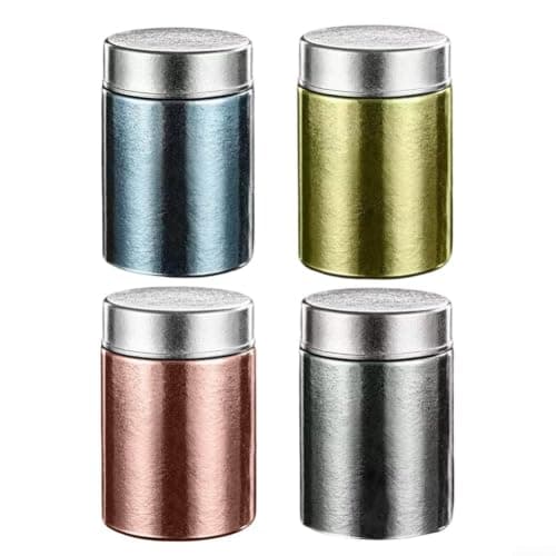 Pure Titanium Tea Canister with Pattern, Airtight Moisture Storage Jar for Travel and Camping, Small Sealed Spice Pot for Home and(Gold) — view 4