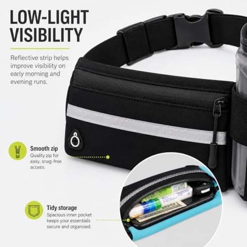 Running Belt with Water Bottle Holder, Hydration Waist Pack for Phone Keys — view 4