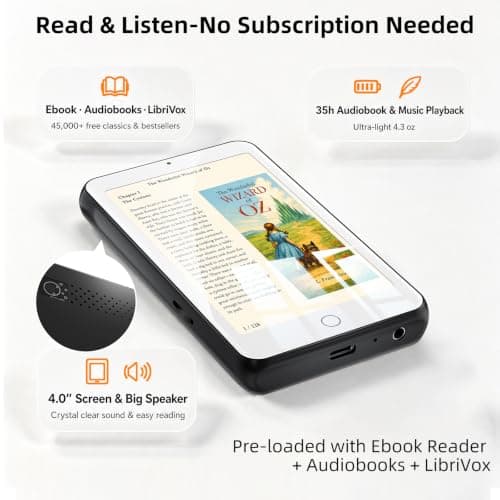 TIMMKOO 4'' Portable MP3 Player for Kids No Ads No Distractions BT and WiFi — view 2