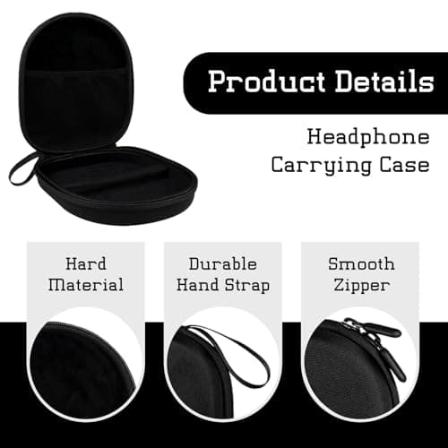 Muorruo Headphone Case Compatible with JBL Tune 510BT/520BT/670NC Live 460NC, with Sony WH-CH520/510, Portable Travel Case for Wireless On-Ear Headphones, Over-Ear Headphone Case (Black) — view 3