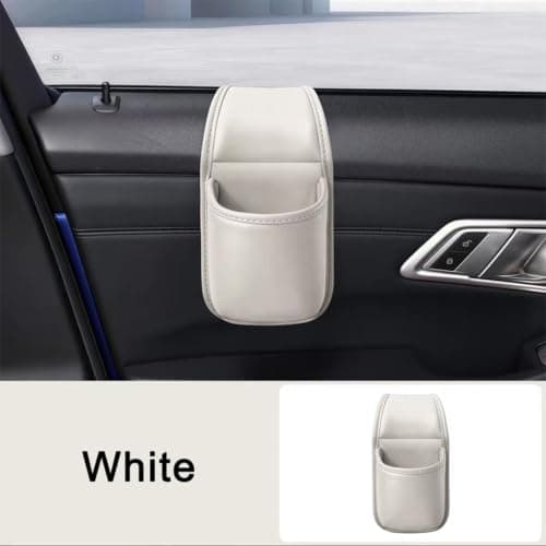Car Door Cups Holder Window Hanging Organizer,Car Door Storage Pocket，White — view 2