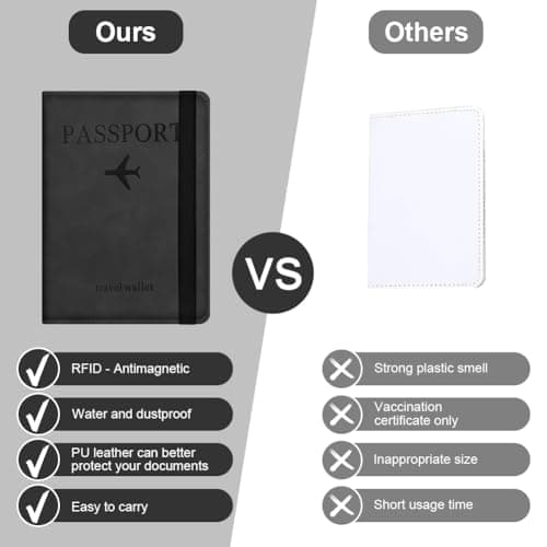 APXEL Passport Cover and Suitcase Tag Set, PU Leather Passport Covers — view 6