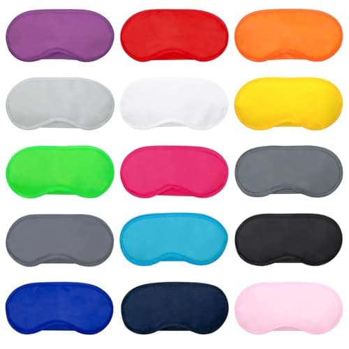 30Pcs Eye Mask Set, Sleeping Mask with Nose Pad and Elastic Strap, Multicoloured Sleep Masks Cover Lightweight Blindfold for Travel Home Hotel Party, Sleep Masks Blackout for Women Men