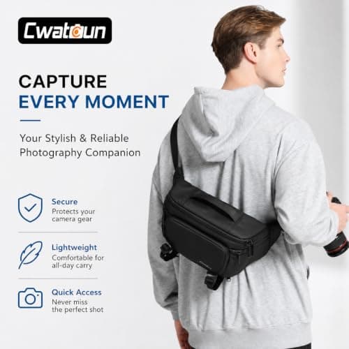 Cwatcun Camera Waist Bag, Waterproof Camera Waist Case for Photographers — view 6