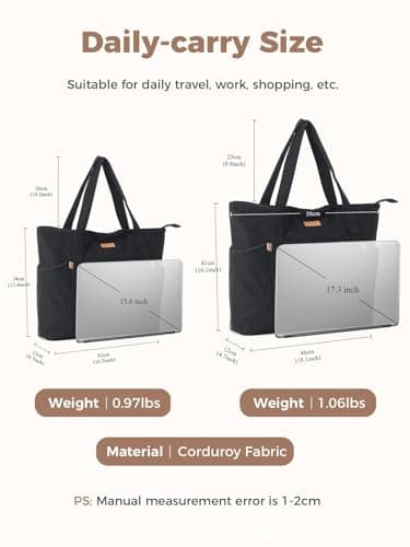 Lekespring Laptop Tote Bag for Women - Large Capacity Shoulder Bag with Zip and Pocket for College School Work Travel Shopping(Green) — view 4