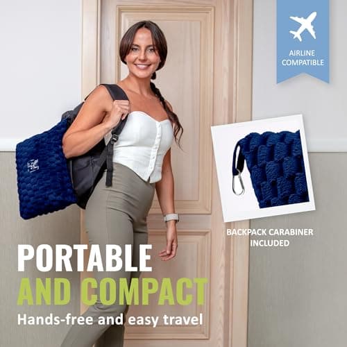 BOACAY Packable Travel Blanket for Aeroplane, Car - Compact Office Blanket - Portable Pillow for Adults, Children with Case, Luggage Sleeve, Backpack Clip — view 3