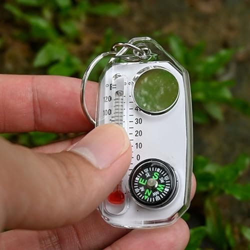 Aramox Compass Thermometer Keyring Set, 10 Pack White ABS — view 4