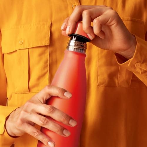 Mont-Clair LO Stainless Steel Water Bottle, Vacuum Insulated - BPA Free, 12h Hot & 24h Cold Drinks, Metal Water Bottle 500ML Leakproof, Ideal for Adult, Kids, Running - Orange — view 5