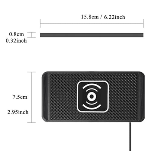 Wireless Charger for Car - Silicone 15.7x78.5x0.7cm Quick Charge | Auto Phone Charging Pad with Travel Non-Slip Design, Center Console, Docking Station for — view 5