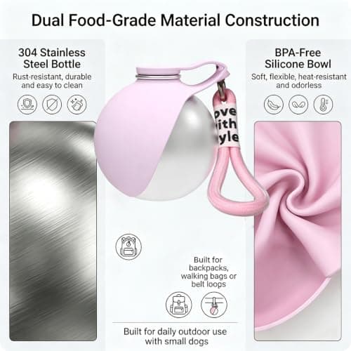 Foldable 2-in-1 Dog Water Bottle with Silicone Bowl, 238 ML — view 3