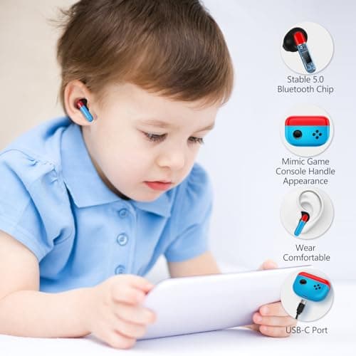 Kevanry Kids Adults Wireless Earbuds, Bluetooth 5.3 Touch Control Wireless Earbuds for Kids Adults with Charging Case,Ear Buds for Gifts — view 6