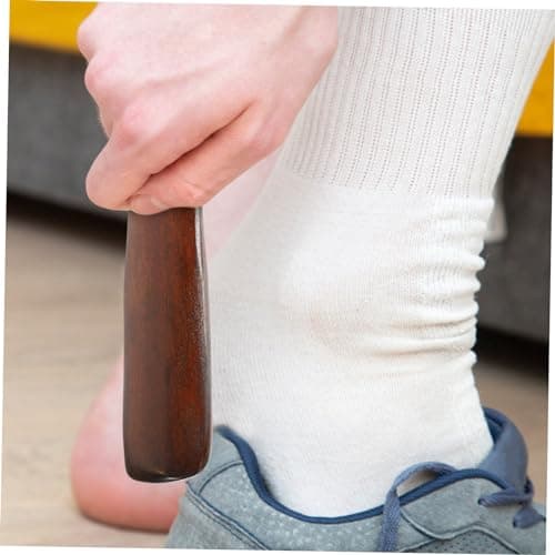 EXCEART 2 Pcs Shoe Horn Short Handle Wooden Shoe Horn Small Travel Shoe Horns for Men, Women — view 4