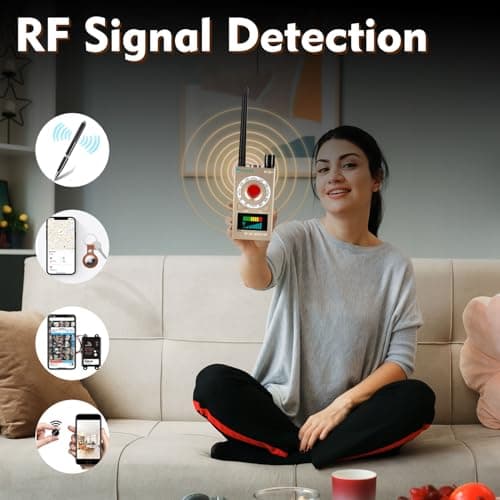 JMDHKK K18+ Hidden Camera Detector, Spy Camera Finder, Bug Detector, Magnetic Field Detector, Listening Device Detector – Privacy Protection Tool for Home, Office, Hotel, and Travel Security(Gold) — view 3