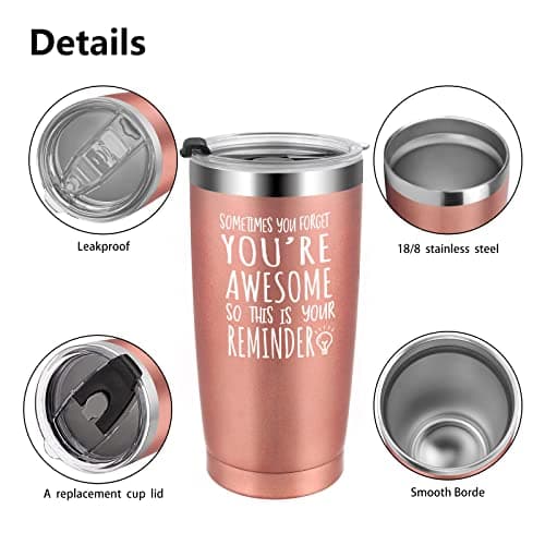 Livole Gifts for Women, Her, Thank You Gifts, 20oz Travel Mug, Rose Gold — view 5