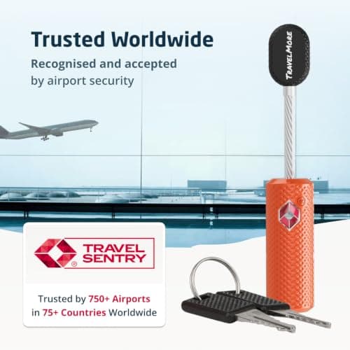 4-Pack TSA Approved Luggage Locks with Keys for Travel | Flexible, Ultra Secure Mini Key Padlocks Made from Zinc Alloy | Luggage Locks | TSA Locks | Orange — view 5