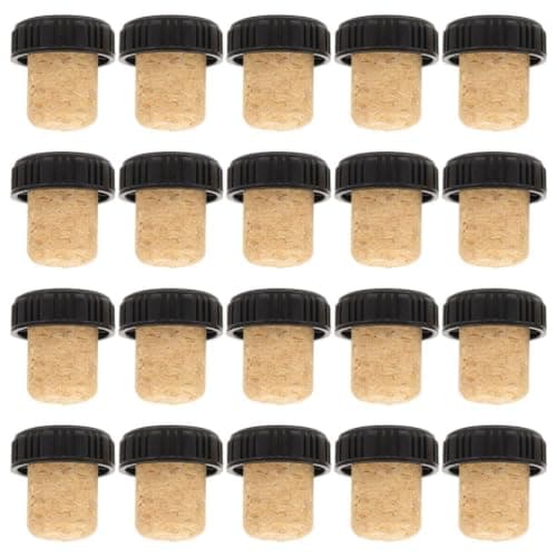 20pcs Wine Bottle Stoppers Wooden Black Corks for Bottles