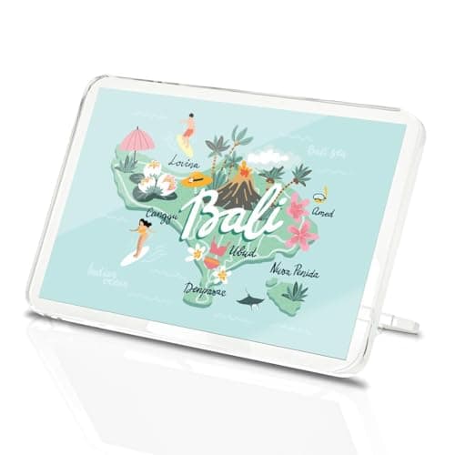 Classic Rectangle Magnet with Stand - Bali Floral Summer Adventure Travel - Fridge Locker Office Whiteboard Toolbox #57278