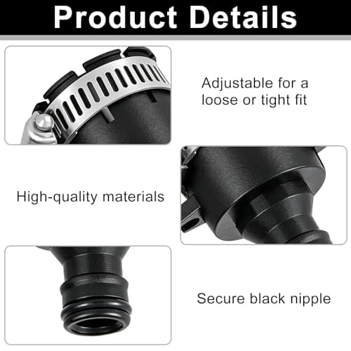 Haonyue 2PCS Universal Rubber Tap Connector, Garden Hose Tap Connector, 16mm Indoor and Outdoor, for Garden Kitchen Bathroom, Sink Hose Adapter, Adjustable Stainless Steel Collar Hose Adapter — view 3