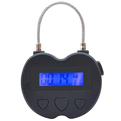 Duendhd Smart Time Lock LCD Display Time Lock USB Rechargeable Temporary Timer Padlock Travel Electronic Timer Black
