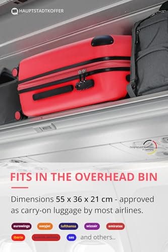Hauptstadtkoffer Spree – Cabin Luggage, 55 × 35 × 20 cm for All Airlines, Travel Suitcase, Hard Shell Trolley, Carry-On Suitcase, Coral — view 2