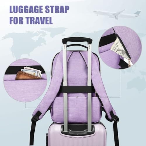 MATEIN 15.6 Inch Purple Backpack Womens, Fashion School Bags for Girls — view 6