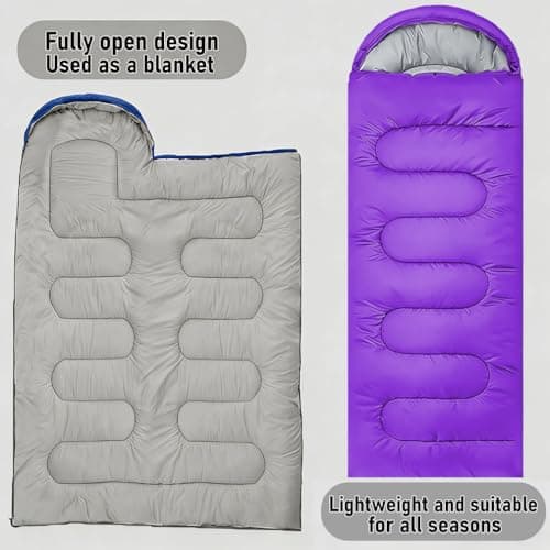 Sleeping Bags for Adults & Kids Sleeping Bag for 3-4 Season, Adult Blanket, Ultralight Carry Bag, Lightweight Compact, Soft for Outdoor Camping, Travel, Hiking (Purple Plush Comfort 0-18°C) — view 5
