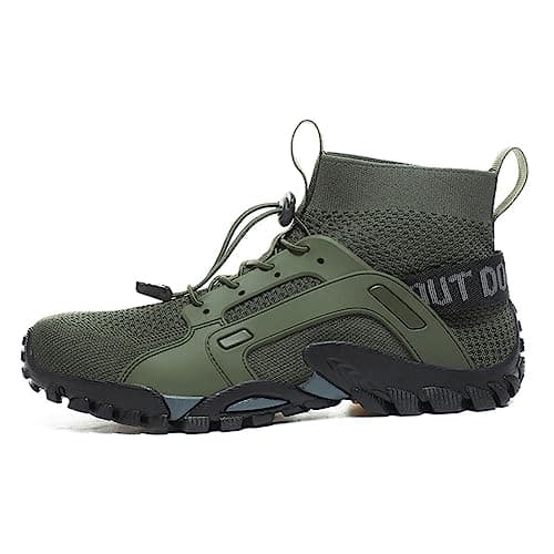 FANSU Water Shoes Men Women, High top Summer Barefoot Shoes Aqua Shoes, Socks Lightweight Quick Drying Unisex Sport Trainers Shoes for Outdoor Walking Swim Beach Surf Green — view 3
