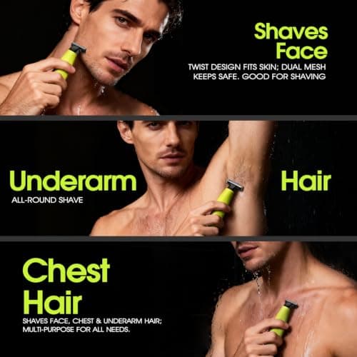 DSP Electric Beard Trimmer and Shaver, Face and Body Hair Trimmer for Men, Travel-Lock, Low-Noise, Electric Razor for Teen Boys, Facial Trimmer for Men, Waterproof — view 4