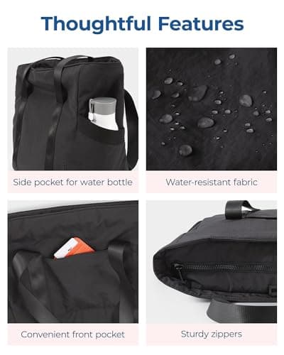 BAGSAMRT Tote Bag for Women with Zipper, Work Handbags & Shoulder Bags Gym Tote with Yoga Mat Buckle for Travel, Beach, Dance, Teacher, Nurse, Large — view 5