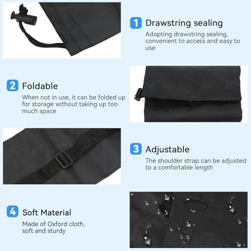 Hiking Pole Bag, Portable Trekking Pole Carrying Bag Trekking Hiking Pole Pouch Climbing Poles Carrier Walking Poles Bag Hiking Pole Storage Bag for Walking Stick Black (17cm* 70cm) — view 4