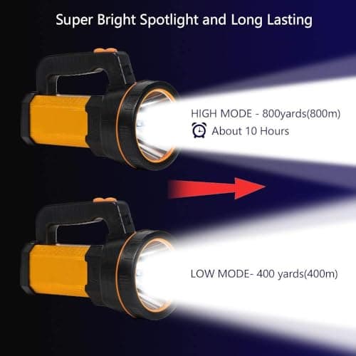 MAYTHANK Super Bright Rechargeable Led Torch with Lantern, Large Capacity Long Lasting, High Power High Lumens Portable Handheld Spotlight Flashlight, Powerful Searchlight,for Home Camping — view 6