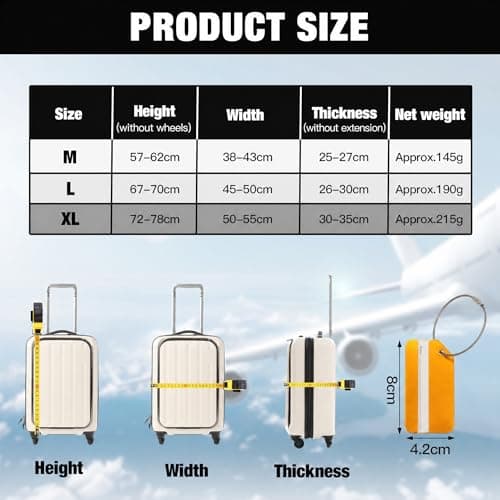 Scettar Suitcase Cover Protectors, Travel Trolley Case Cover Protector with Luggage Tag, Waterproof Dustproof Scratch Resistant, XL Black — view 2