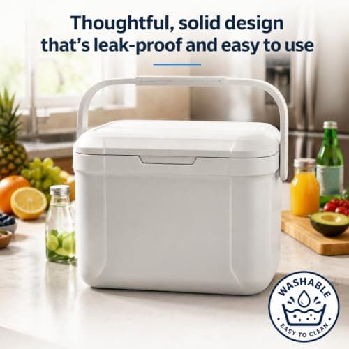 6 Pack Cooler Shell, PE/PU/PP Material, White, 186 oz Portable Ice Chest — view 5