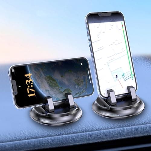 Phone Holder for Car Dashboard Adjustable Spring Clip with Rotation — view 2