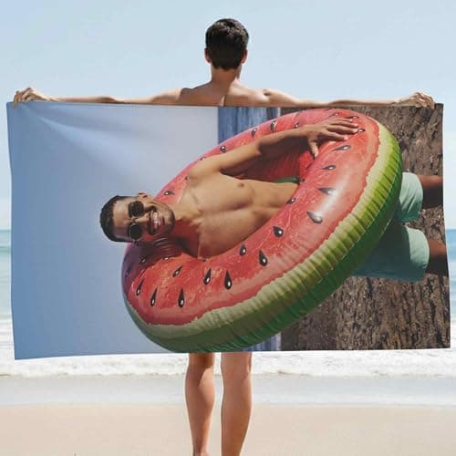 Print Maniacs Personalised Photo Beach Towel Custom Picture Towel Microfibre Large Quick Dry Lightweight Travel Towel Holiday Pool Gym Spa Gift for Family
