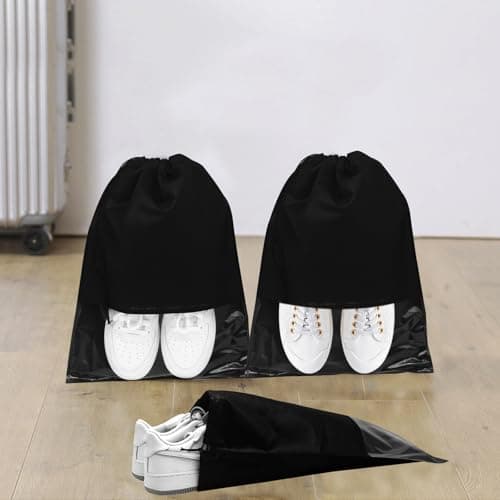 GAOHAN 10 Pcs Travel Shoe Bag,Shoe Bags,Non-Woven Shoes Storage Bags,Black — view 5