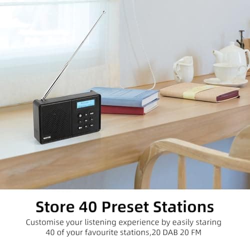DAB Radio Portable, WOVTE DAB+ Digital Radio Rechargeable FM Radio — view 4