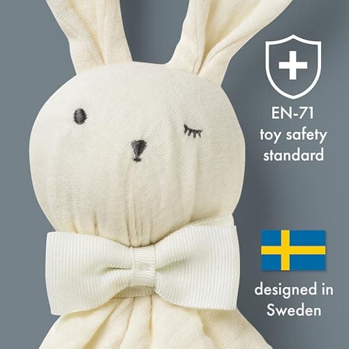 Elodie Details cozy Baby Comforter Cuddle Blanket Blinkie, essentials for Infant Babies and Toddlers, Newborn Gifts for Birthday Baby Shower in 100% Oeko-Tex Extra Soft Organic Cotton - Vanilla White — view 4