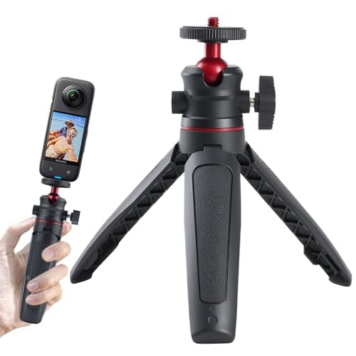 Compact Camera Tripod, Lightweight Travel Mini Tripod Stand with 360° Ball Head, 1/4" Screw Portable Tabletop Tripod for Sony ZV1, Canon G7X, Fujifilm X100V, GoPro, Phone Vlogging & Live Streaming