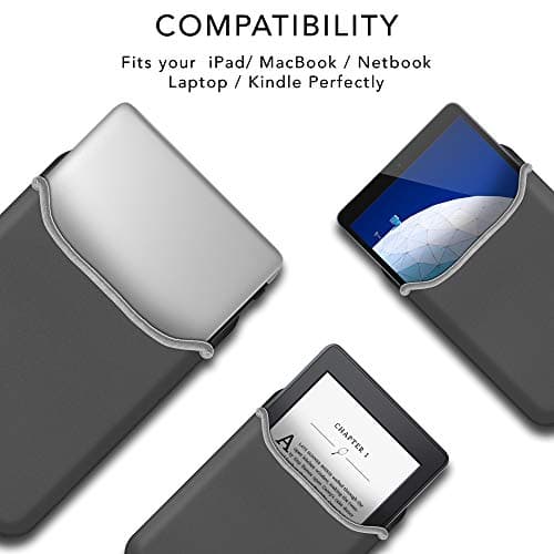 Vibe 10 inch Neoprene Case Sleeve, Compatible for Surface Go 10", iPad Air, iPad 2,3,4 9.7, Samsung Tab A7, Tablet Galaxy Tab E 9.6 & HUAWEI MediaPad Grey — view 4