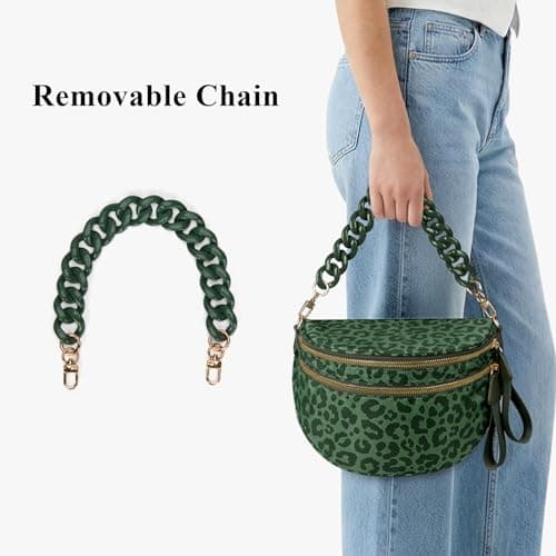 SDSFGX Leopard Bum Bag for Women Light Crossbody Bag Spacious Travel Waist Pack Fashion Animal Print Boho Shoulder Purse — view 2