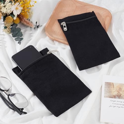 BENECREAT Sew in Side Pocket with Zipper, 188x125x3mm, 2 Packs — view 4