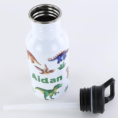 cribstar Personalised Kids Water Bottle - Stainless Steel - BPA Free - Leak Proof - Perfect for School, Sports, Holidays, Travel or anywhere. (Safari 2) — view 4