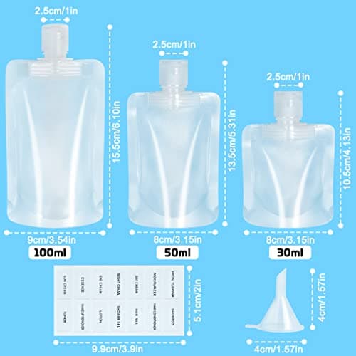 ZGTS 15 Pcs Travel Size Toiletries Bag,Refillable Squeeze Pouch — view 2