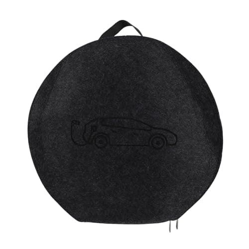 STOBAZA Felt Ev Charger Storage Bag for Electric Vehicle Charging Accessories and Adapters, Lightweight with Scientific Dividers and Wide Opening Design, for Travel and Garage Organisation