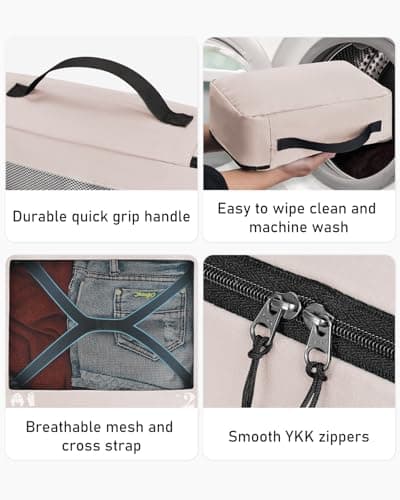 ECOHUB Packing Cubes for Suitcase 7 PCS Travel Organiser Packing Bags Recycled PET Eco Friendly Travel Accessories Shoes Bags Storage Bag Luggage Organiser Pouch(Beige) — view 5