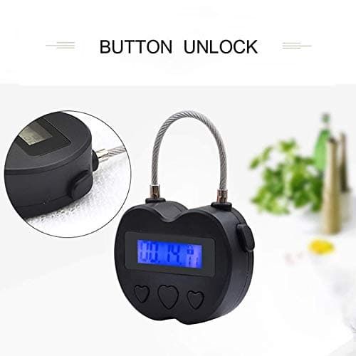 LCD Display USB Rechargeable Temporary Timer Padlock Travel Electronic Timer Black — view 4