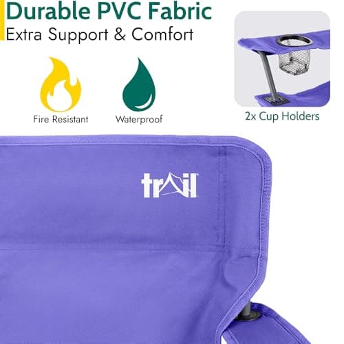 Trail Condor Kids Double Camping Chair, 2 Seater, Purple — view 6